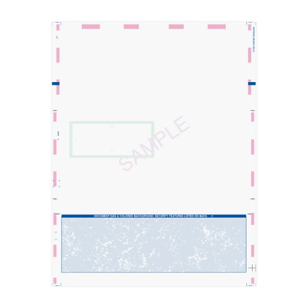 C Fold 8.5" x 11" Blue Check Window One Block Out - Pressure Seal Documents