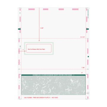 C Fold 8.5" x 11" Green Check Window One Block Out - Pressure Seal Documents
